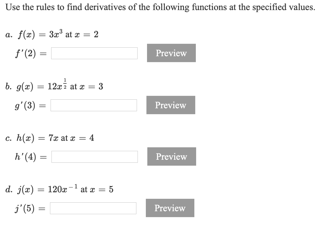 Solved Use the rules to find derivatives of the following | Chegg.com