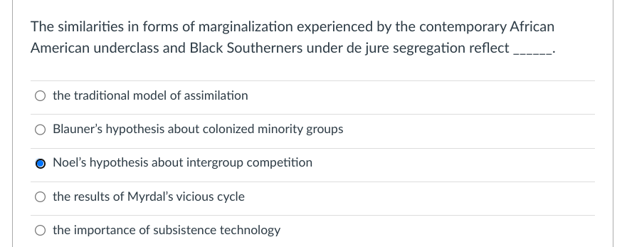 Solved In a recent study on modern racism, the most | Chegg.com