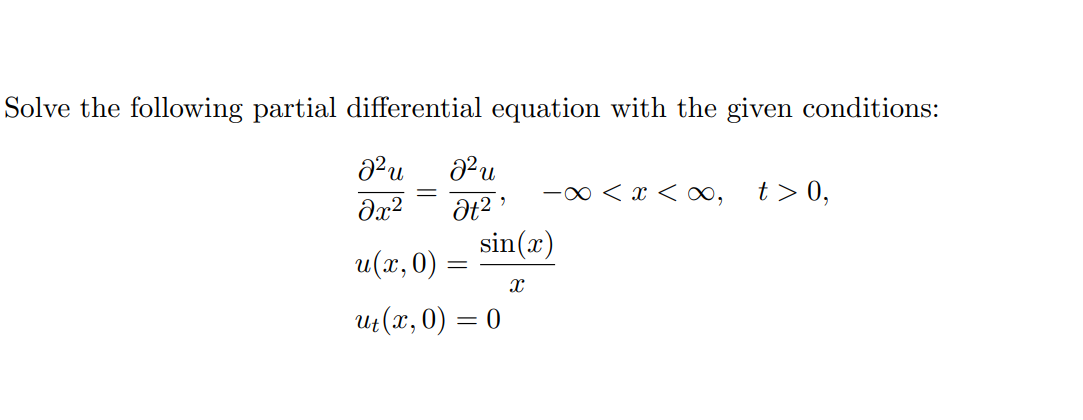 Solved Solve the following partial differential equation | Chegg.com
