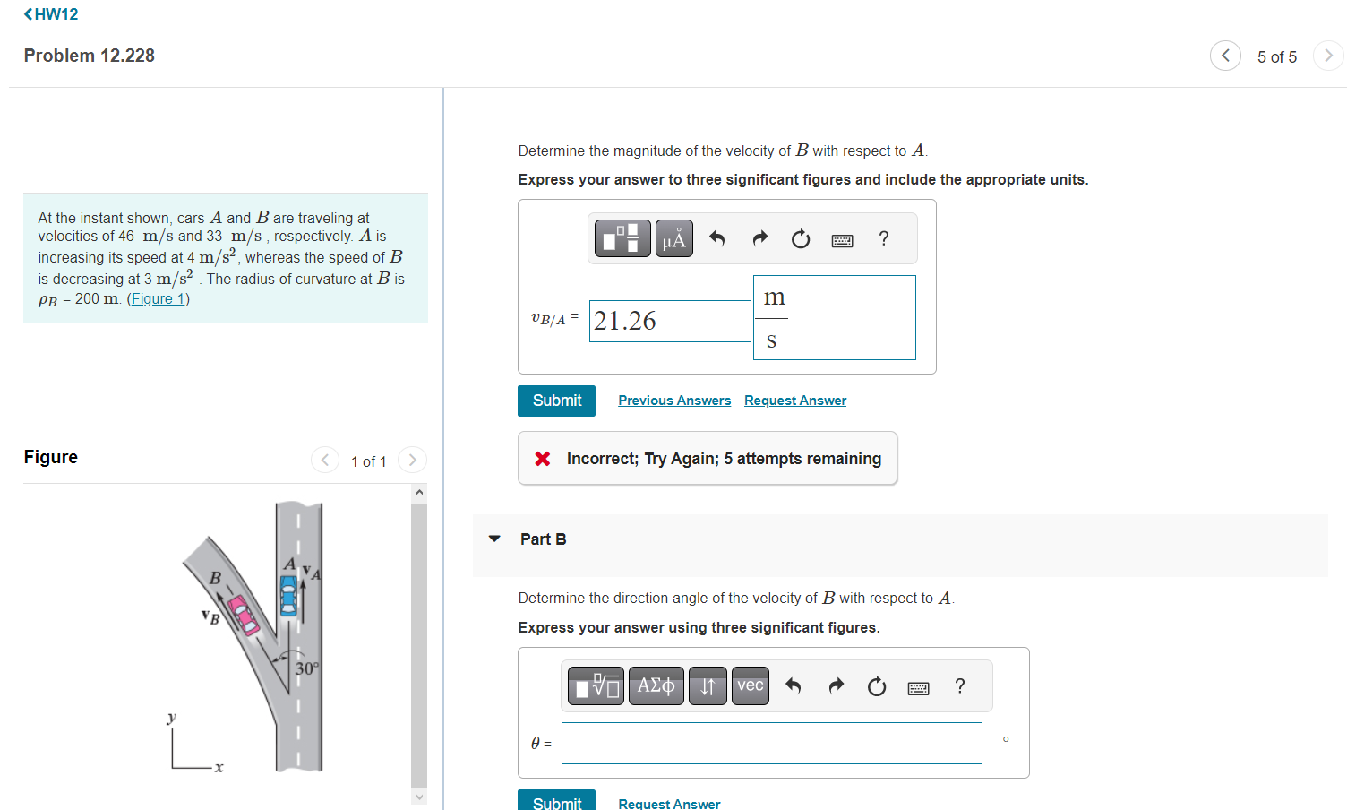 Solved Determine The Magnitude Of The Velocity Of B With | Chegg.com