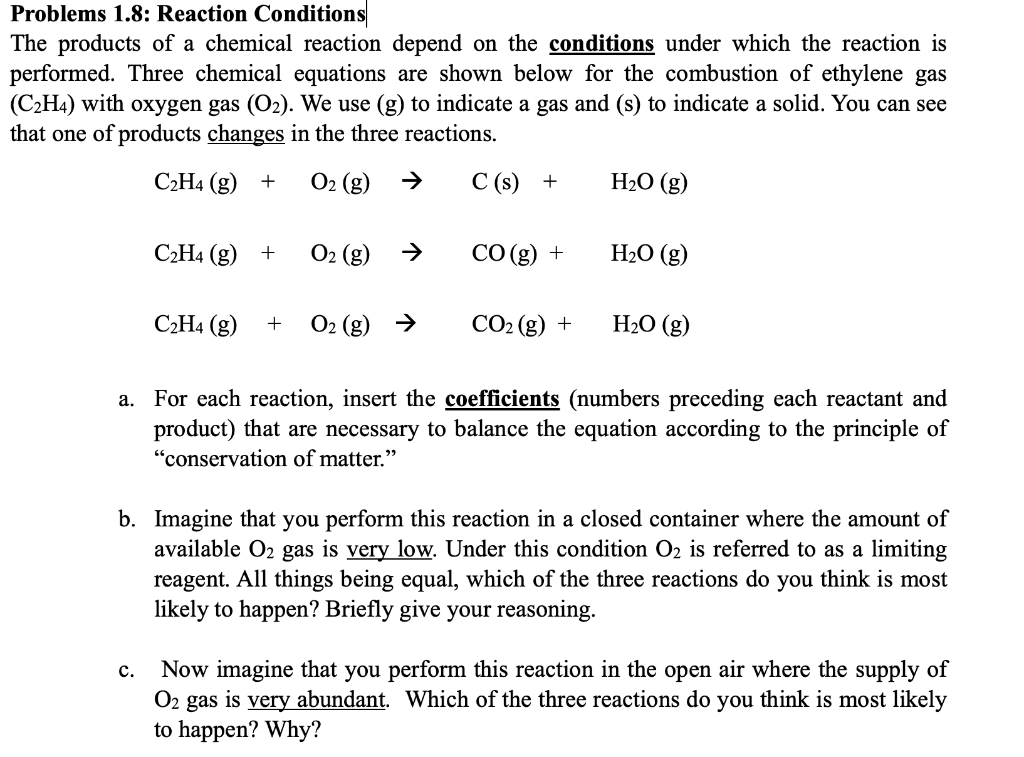 Solved Problems 1.8 Reaction Conditions The products of a Chegg