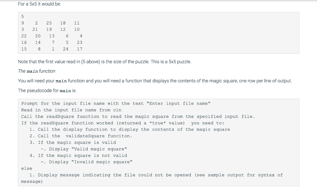 Solved C++ requirements • The program must make use of a two