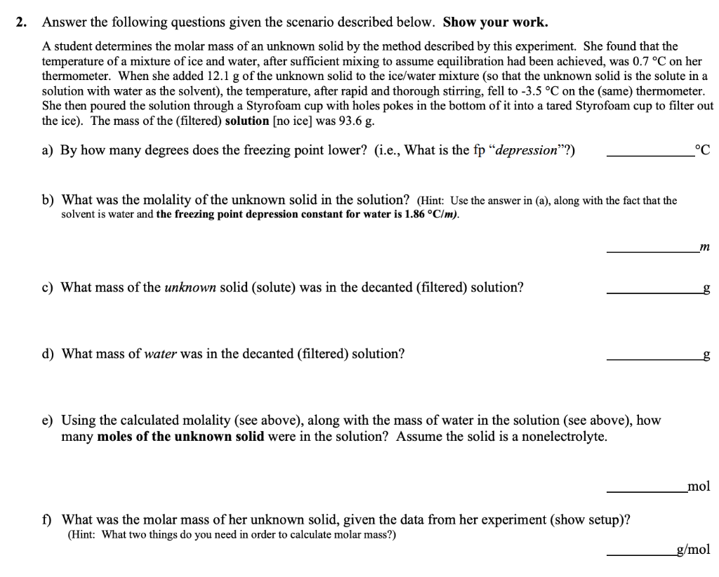 Solved 2. Answer the following questions given the scenario | Chegg.com