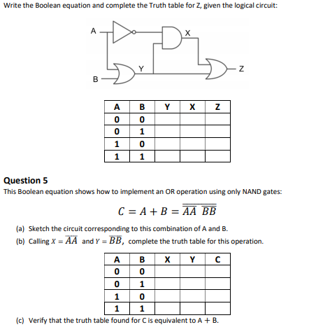 Solved Write the Boolean equation and complete the Truth | Chegg.com