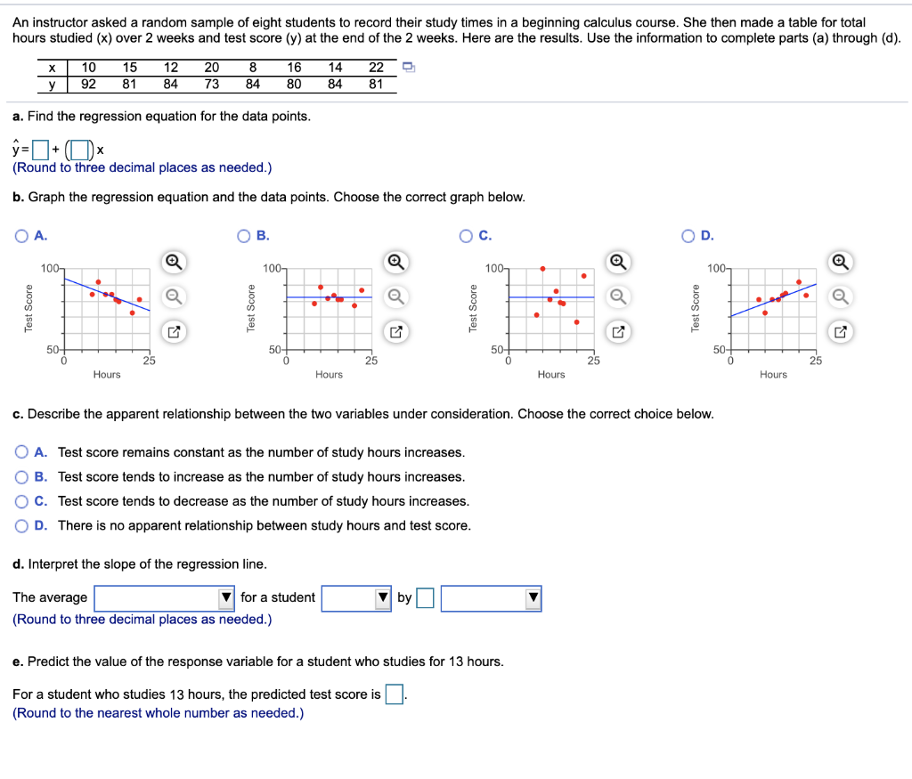 Solved An instructor asked a random sample of eight students | Chegg.com