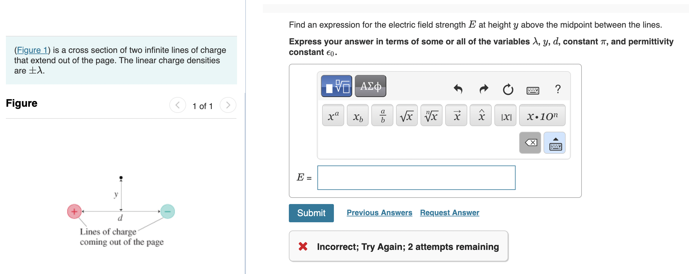 Solved Find an expression for the electric field strength E