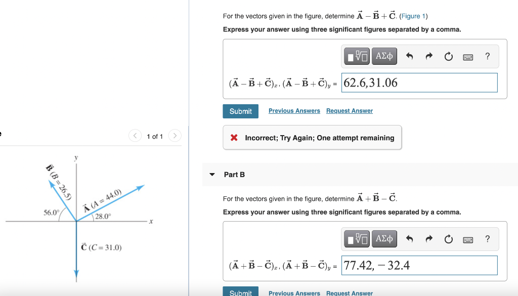 Solved For The Vectors Given In The Figure, Determine A - B | Chegg.com