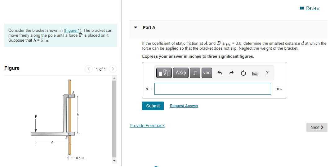 Solved Consider The Bracket Shown In (Figure 1). The Bracket | Chegg.com