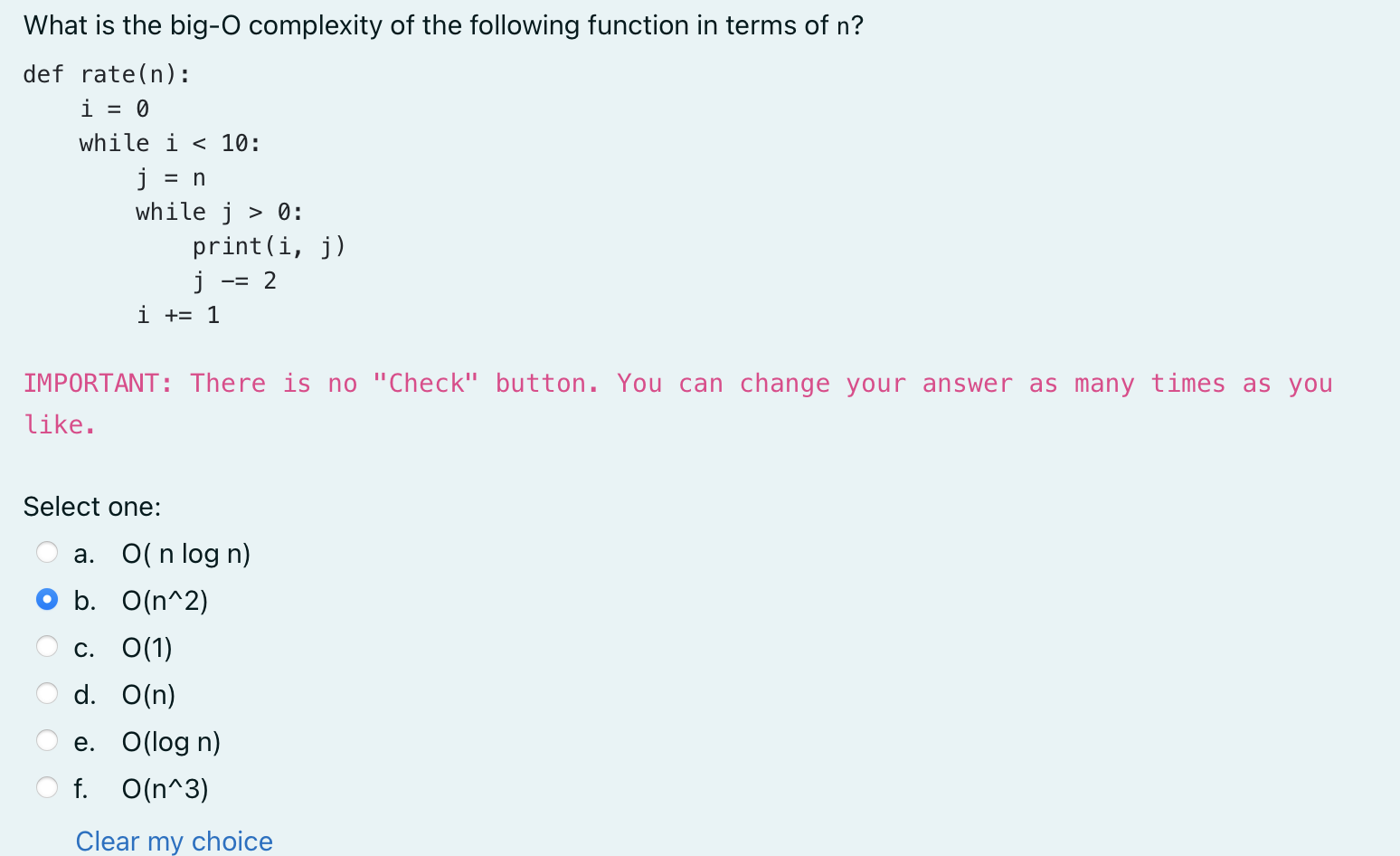 Solved What is the big-O complexity of the following | Chegg.com