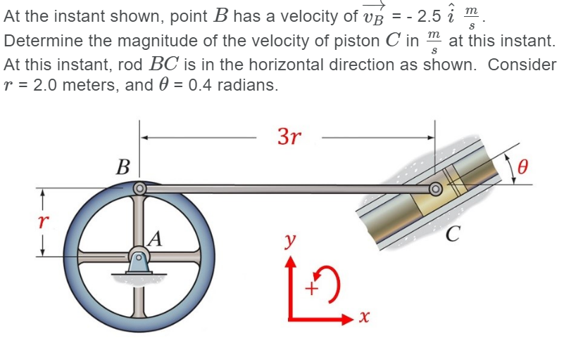 Solved M S At The Instant Shown, Point B Has A Velocity Of | Chegg.com