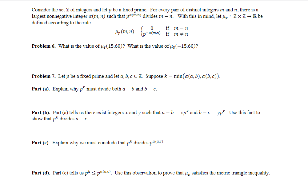 Solved Consider The Set Z Of Integers And Let P Be A Fixed