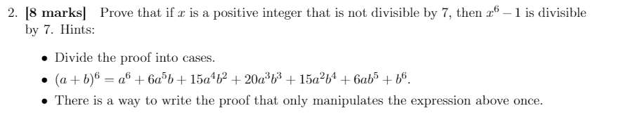 Solved 2. [8 marks] Prove that if x is a positive integer | Chegg.com