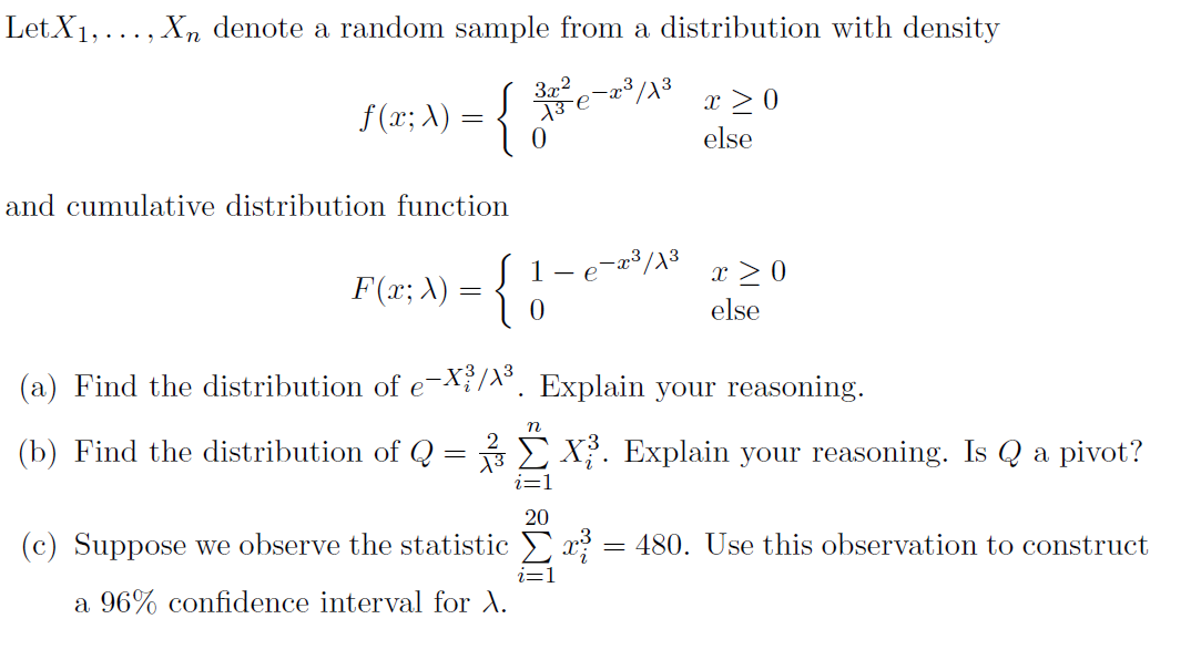 Solved LetX1, ..., Xn denote a random sample from a | Chegg.com