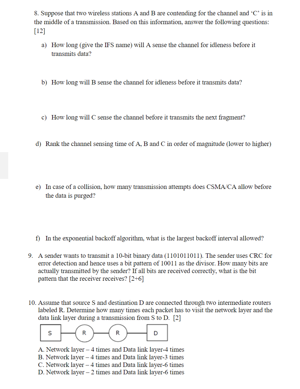 Solved 8. Suppose That Two Wireless Stations A And B Are | Chegg.com