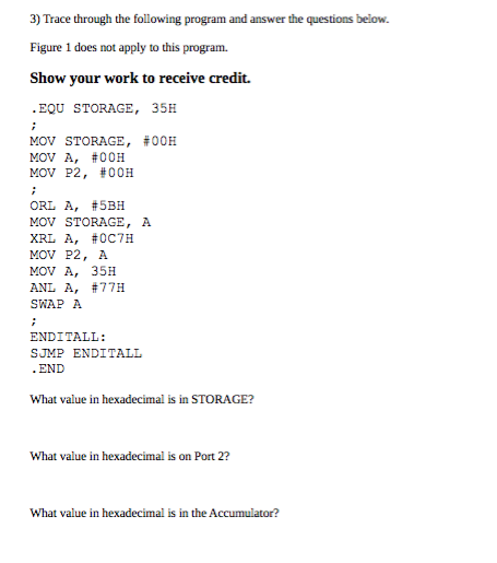 Solved 3) Trace through the following program and answer the | Chegg.com