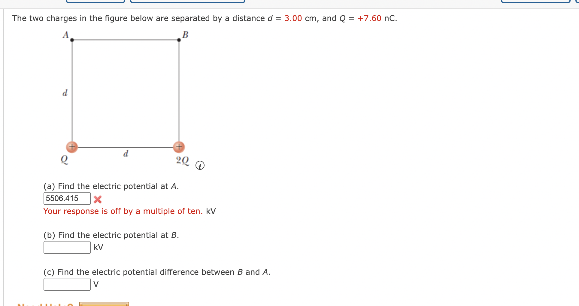 Solved The Two Charges In The Figure Below Are Separated By | Chegg.com