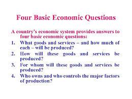 3 basic economic questions