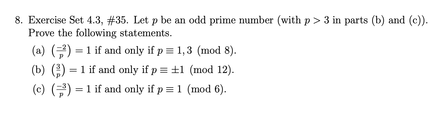 Solved 8. Exercise Set 4.3, \#35. Let P Be An Odd Prime | Chegg.com