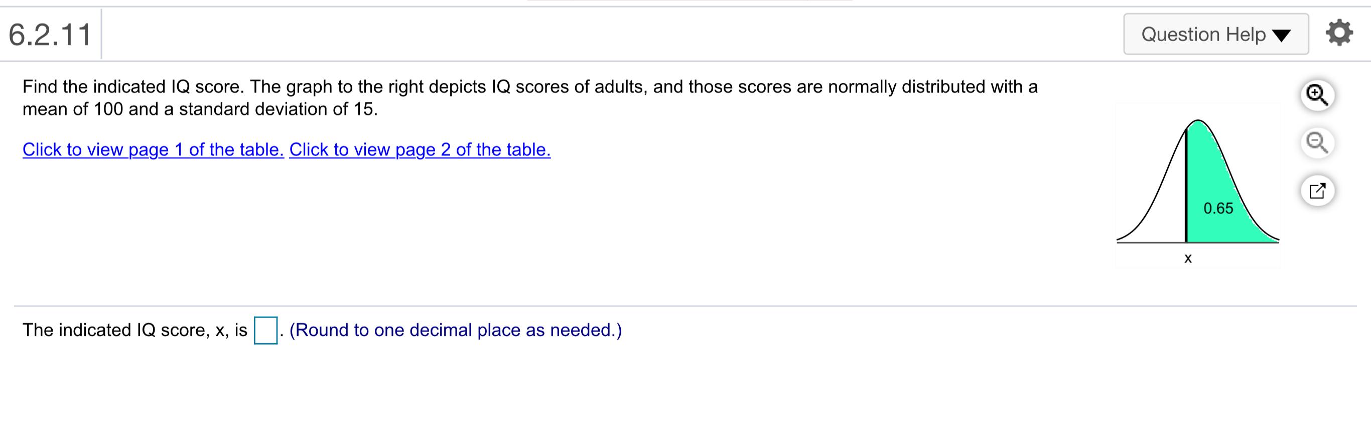 Find The Indicated Iq Score The Graph To The Right Chegg 