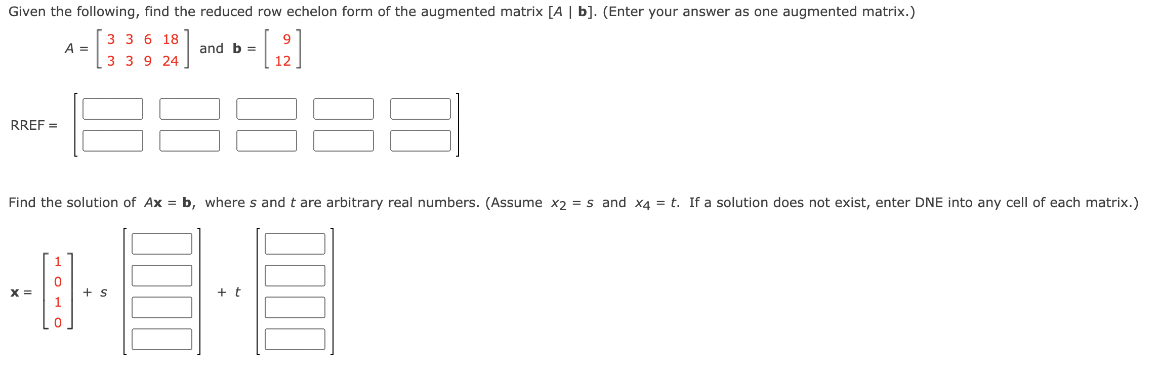 Solved Given the following find the reduced row echelon Chegg