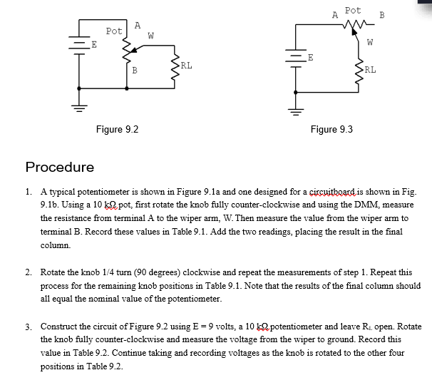 Solved Potentiometers and Rheostats Objective The objective