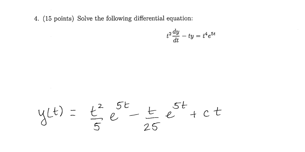 Solved 4. (15 points) Solve the following differential | Chegg.com