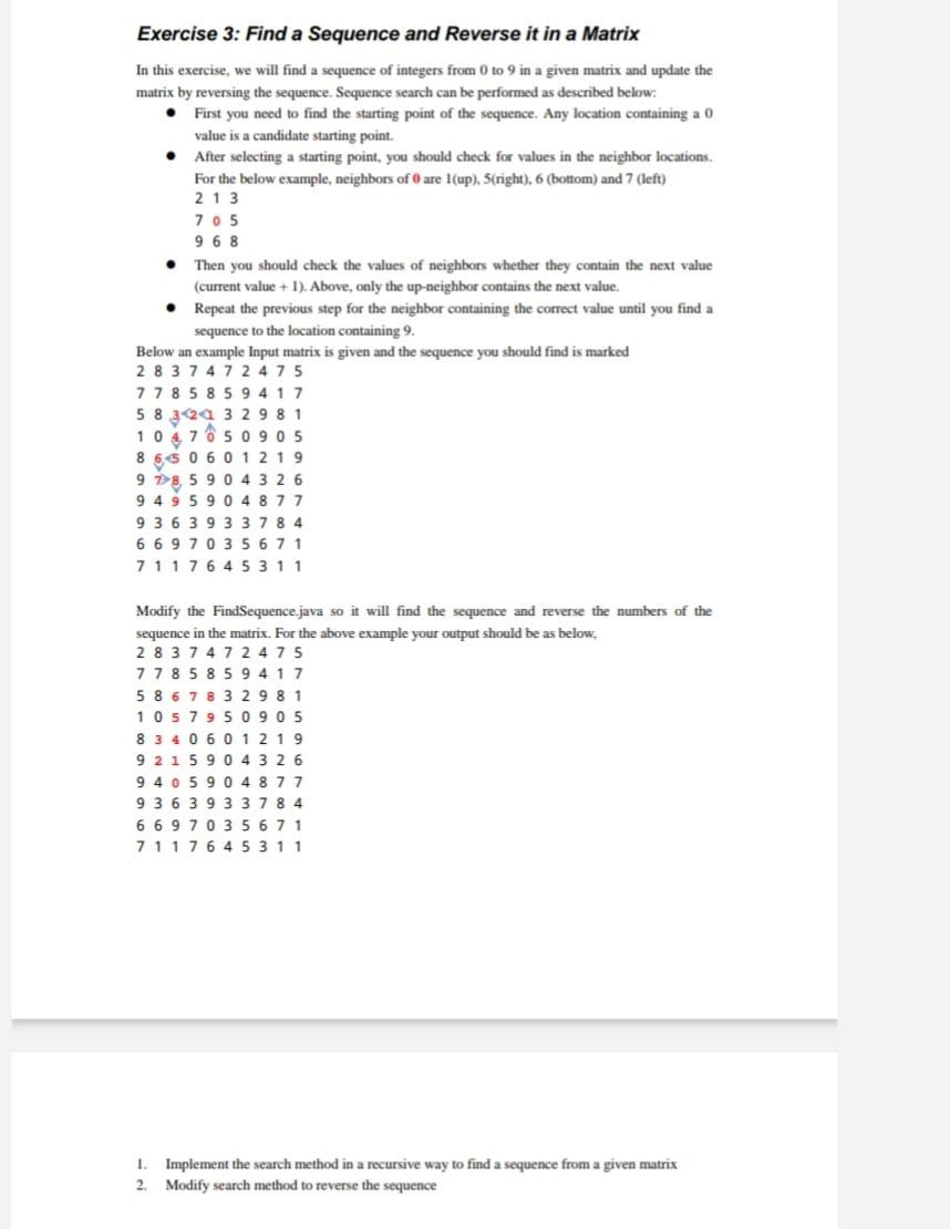 Solved According to this exercise (in JAVA), please complete | Chegg.com