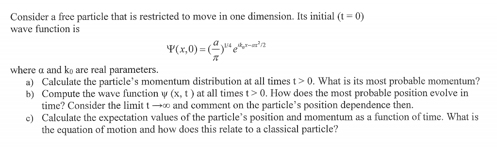 Solved Consider a free particle that is restricted to move | Chegg.com