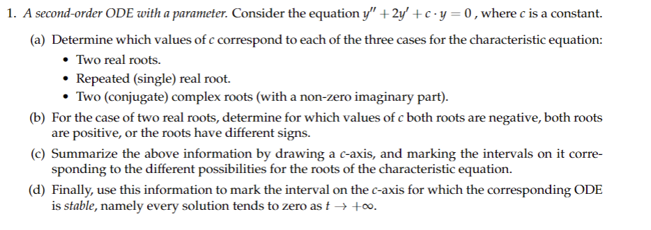 Solved 1. A second-order ODE with a parameter. Consider the | Chegg.com