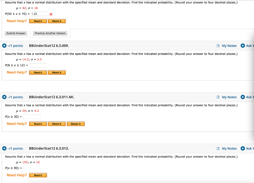 Solved Assume that x has a normal distribution with the | Chegg.com