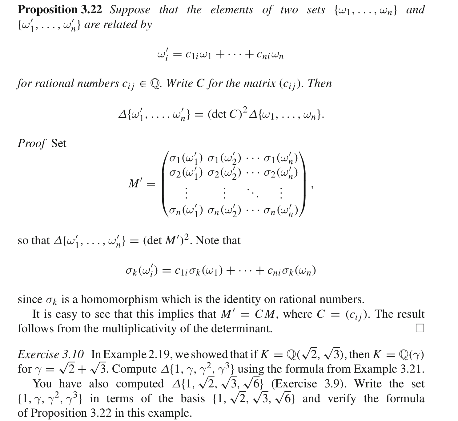 Solved Exercise 3.9 Let K=Q(2,3). Compute Δ{1,2,3,6} using | Chegg.com