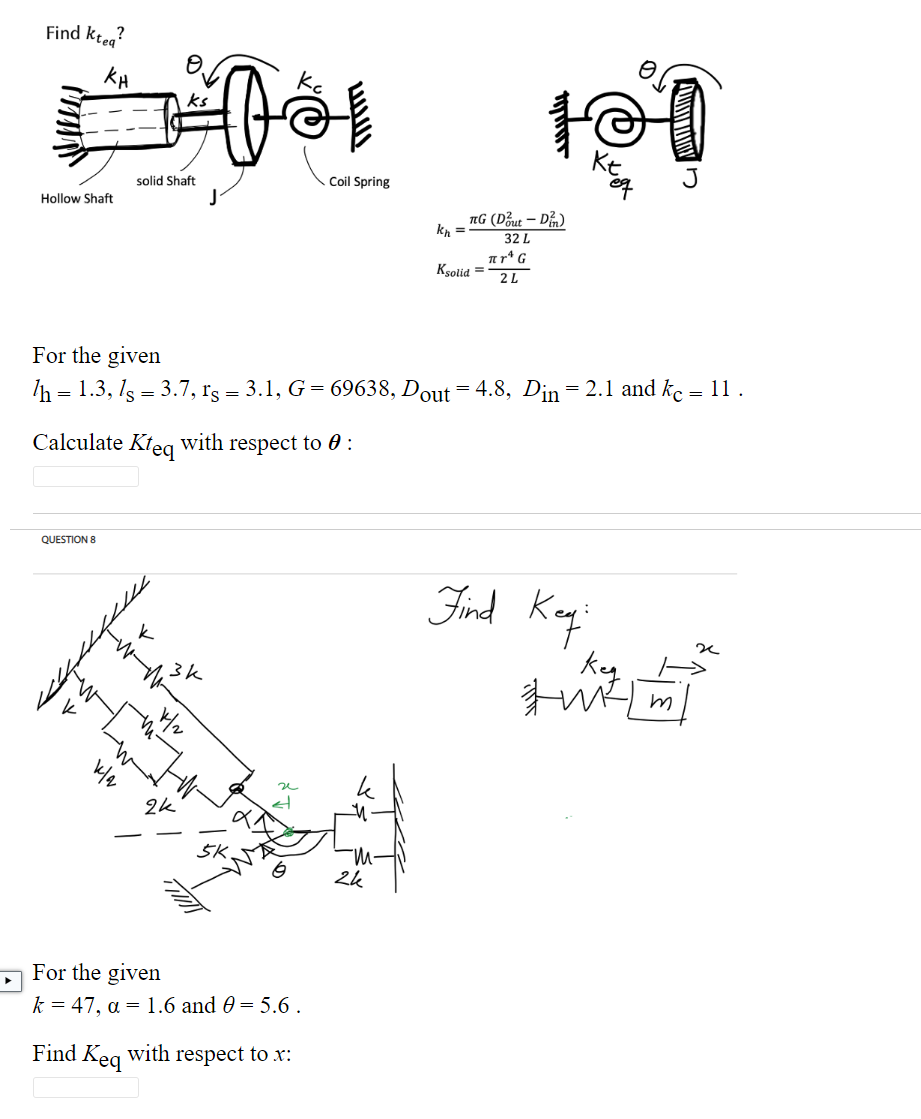 Solved Find kteq ? kh=32LπG(Dout 2−Din 2)Ksolid =2Lπr4G For | Chegg.com