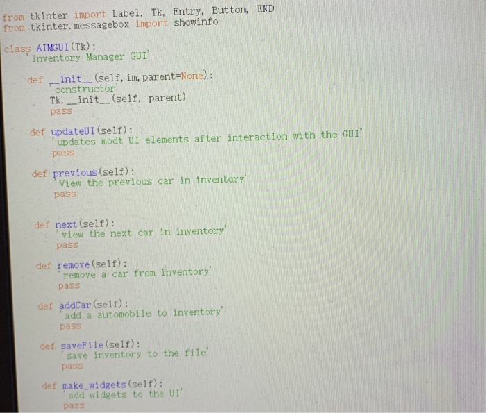 Problem 5 (20 points): Write a class named AIMGUI, | Chegg.com