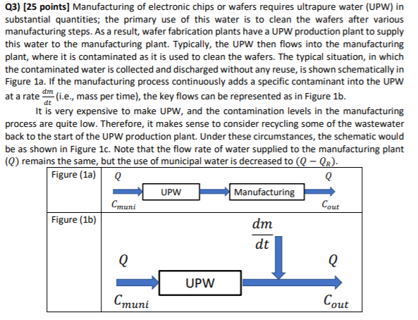 Q3) [25 points] Manufacturing of electronic chips or | Chegg.com