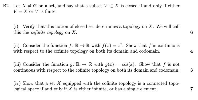 Solved B2. Let X + Ø be a set, and say that a subset V CX is | Chegg.com