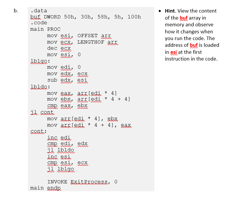 Solved Explain what each of the following assembly | Chegg.com
