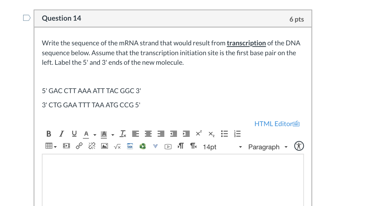Solved Question 29 29 pts Write the sequence of the mRNA  Chegg.com
