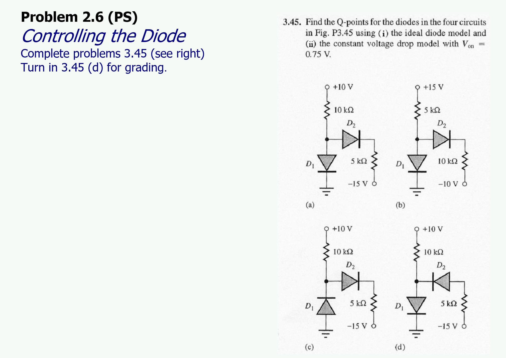 Solved Problem 2.6 (PS) 3.45. Find the Q-points for the | Chegg.com