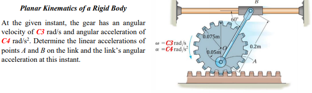 Solved 60° Planar Kinematics Of A Rigid Body At The Given 