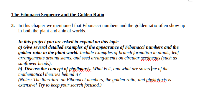 Solved - The Fibonacci Sequence and the Golden Ratio 3. In | Chegg.com