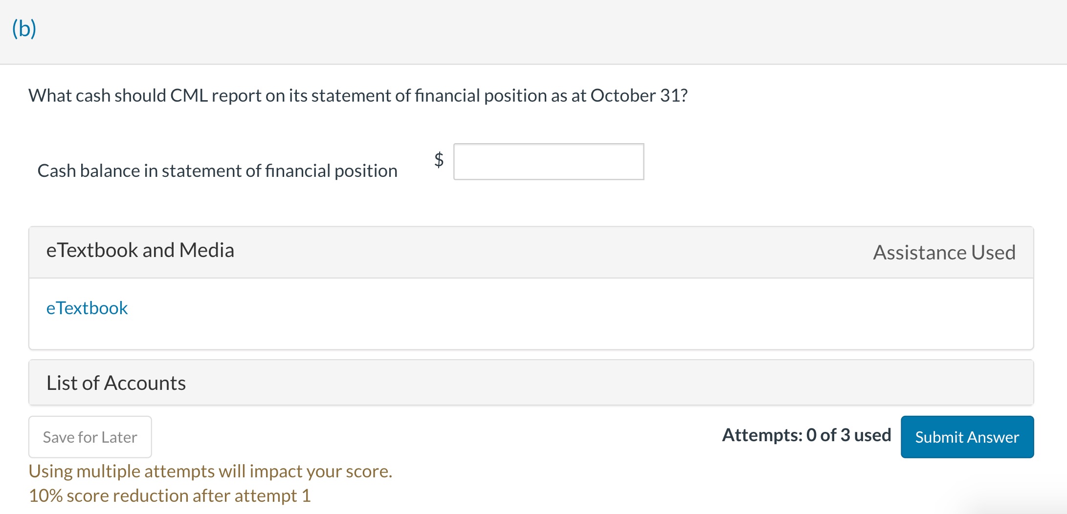 Solved Prepare the bank reconciliation for CML at October | Chegg.com