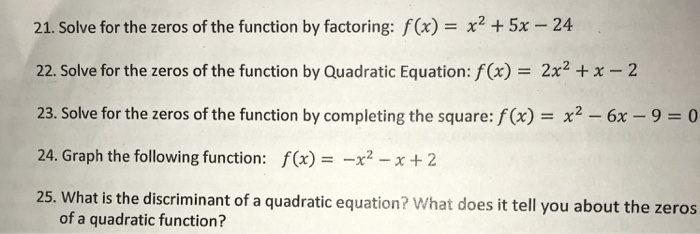Solved 21. Solve for the zeros of the function by factoring: | Chegg.com