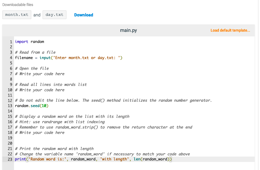Solved Please write code in python where it says "write your | Chegg.com