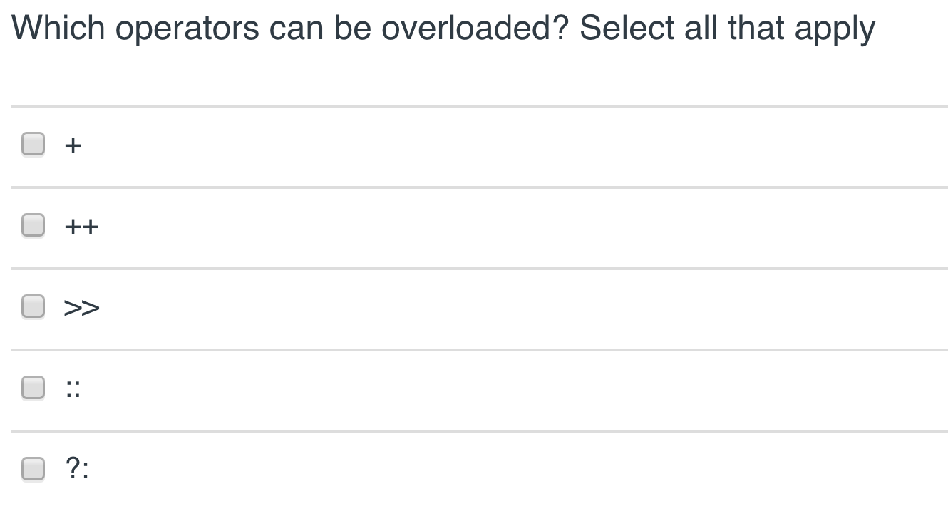 solved-which-operators-can-be-overloaded-select-all-that-chegg