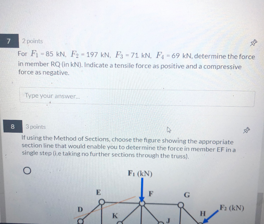 Solved For the give simple truss shown in the figure below, | Chegg.com