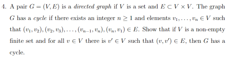 Solved A pair G=(V,E) ﻿is a directed graph if V ﻿is a set | Chegg.com