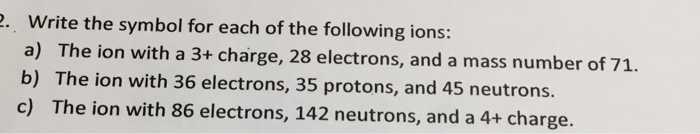 Solved . Write the symbol for each of the following ions: a) | Chegg.com