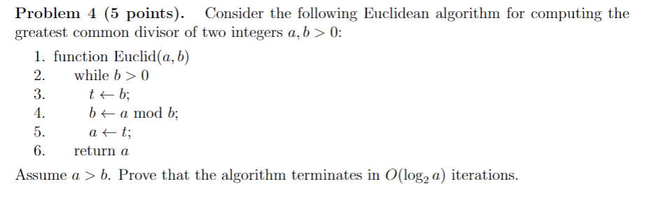 Solved Problem 4 (5 Points). Consider The Following | Chegg.com