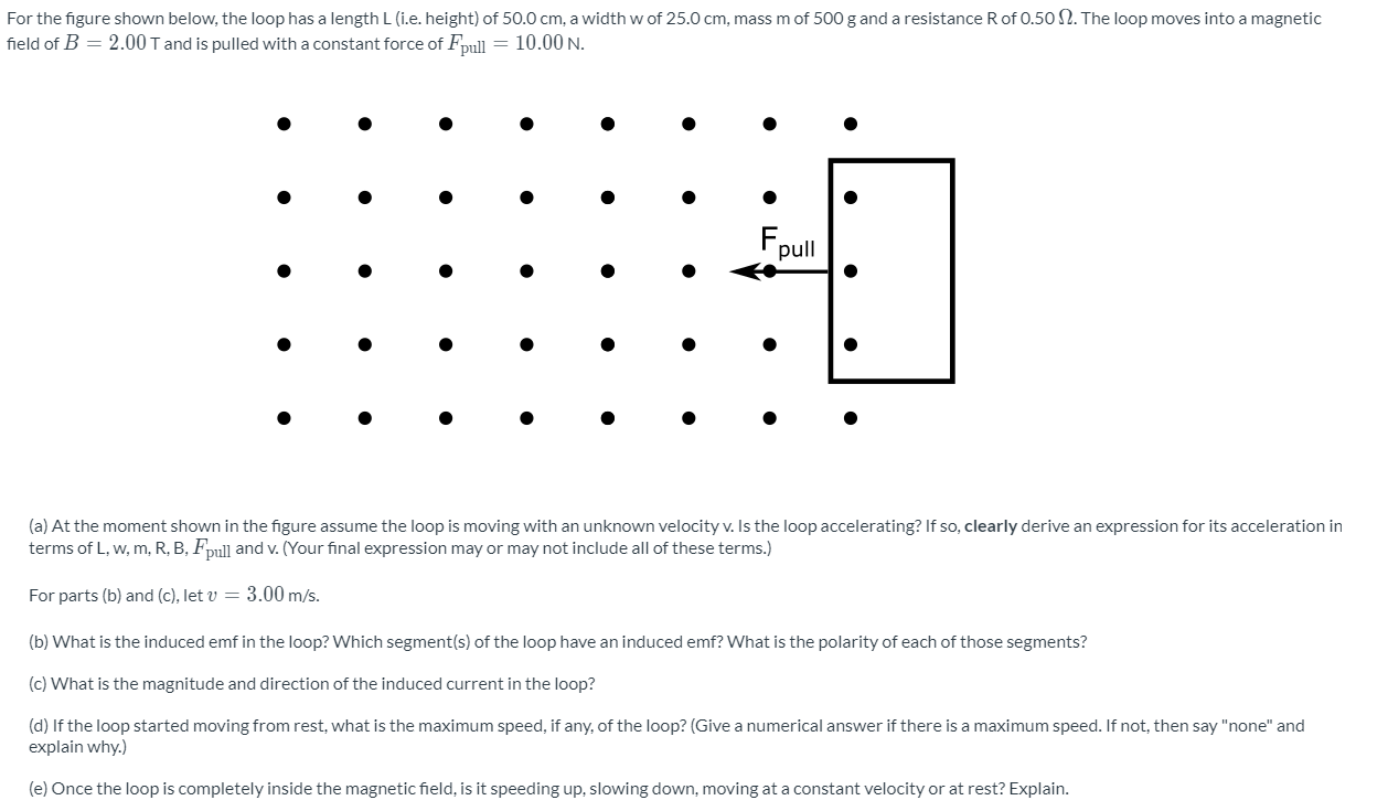 Solved For The Figure Shown Below The Loop Has A Length Chegg Com