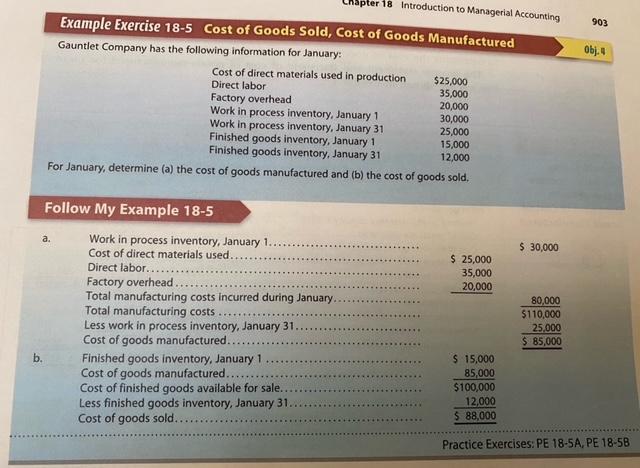 Solved ter 18 Introduction to Managerial Accounting 903 Obj. | Chegg.com